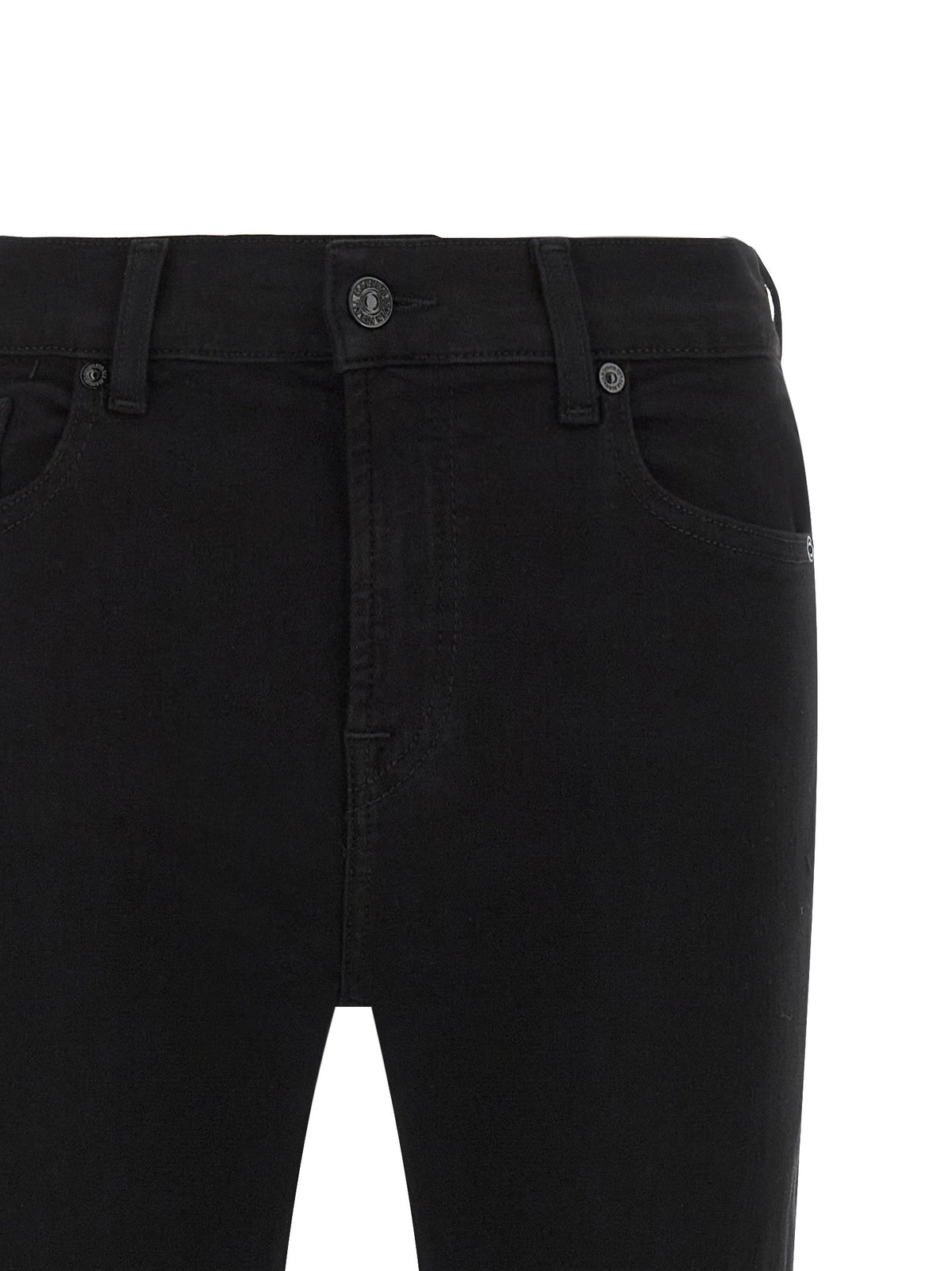 7 For All Mankind Black Cotton Bootcut Jeans