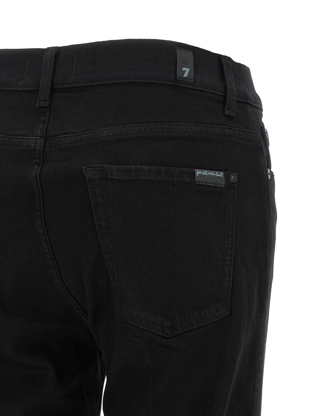 7 For All Mankind Black Cotton Bootcut Jeans