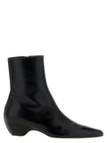 Khaite Black Calfskin Ankle Boots