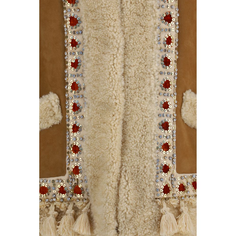 Valentino Garavani Beige Lamb Ovis Aries Sleeveless Jacket