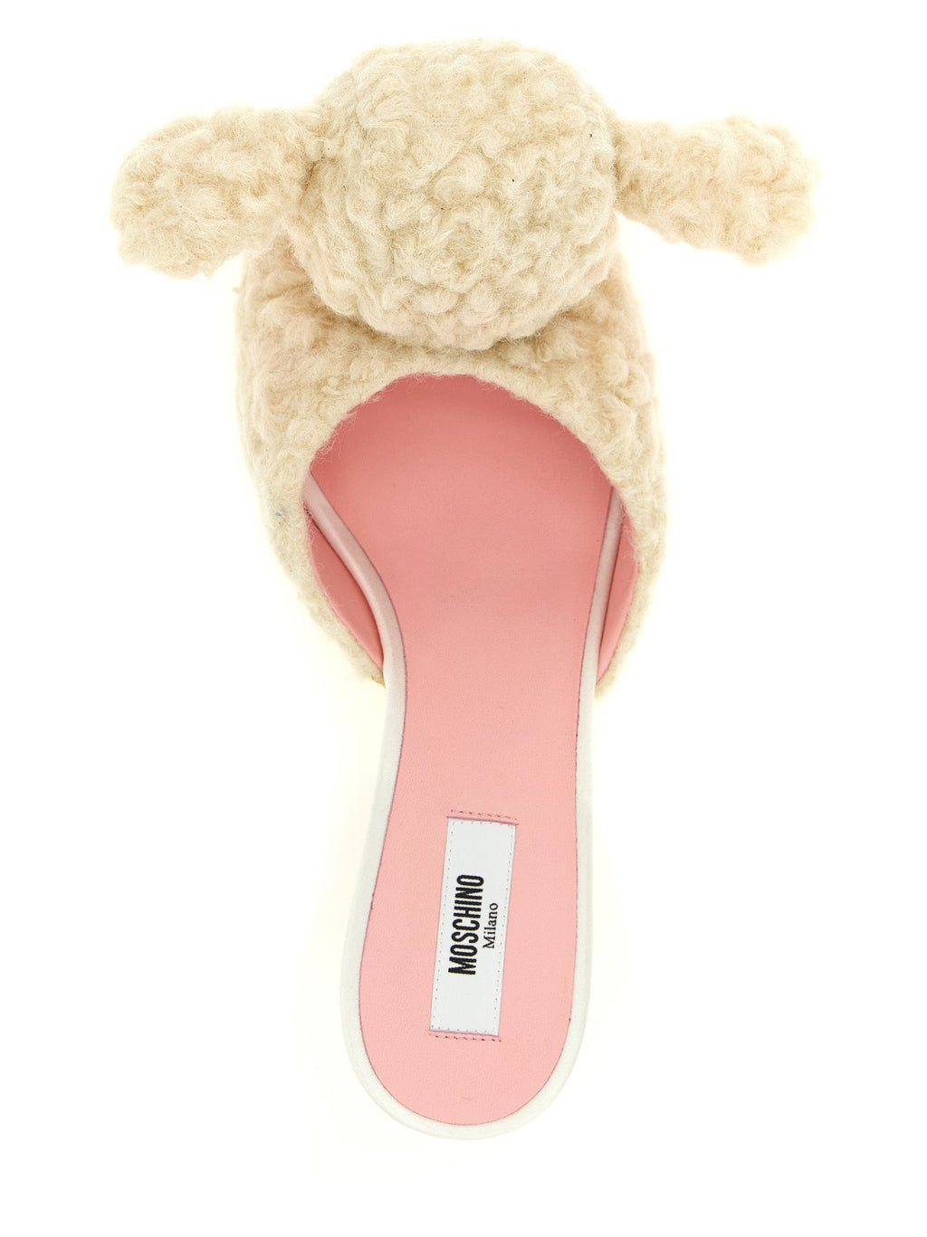 Moschino White Virgin Wool Mules
