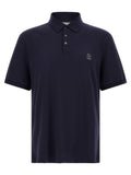Brunello Cucinelli Blue Cotton Polo Shirt