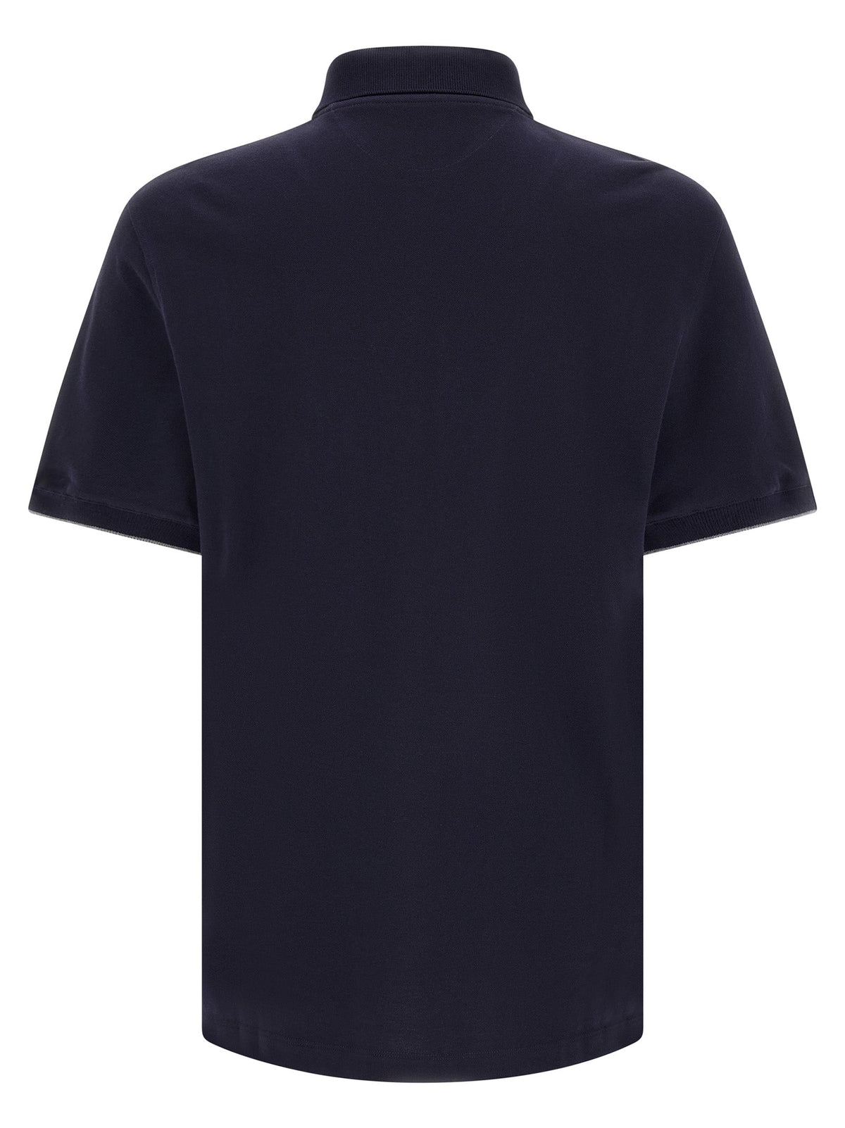 Brunello Cucinelli Blue Cotton Polo Shirt