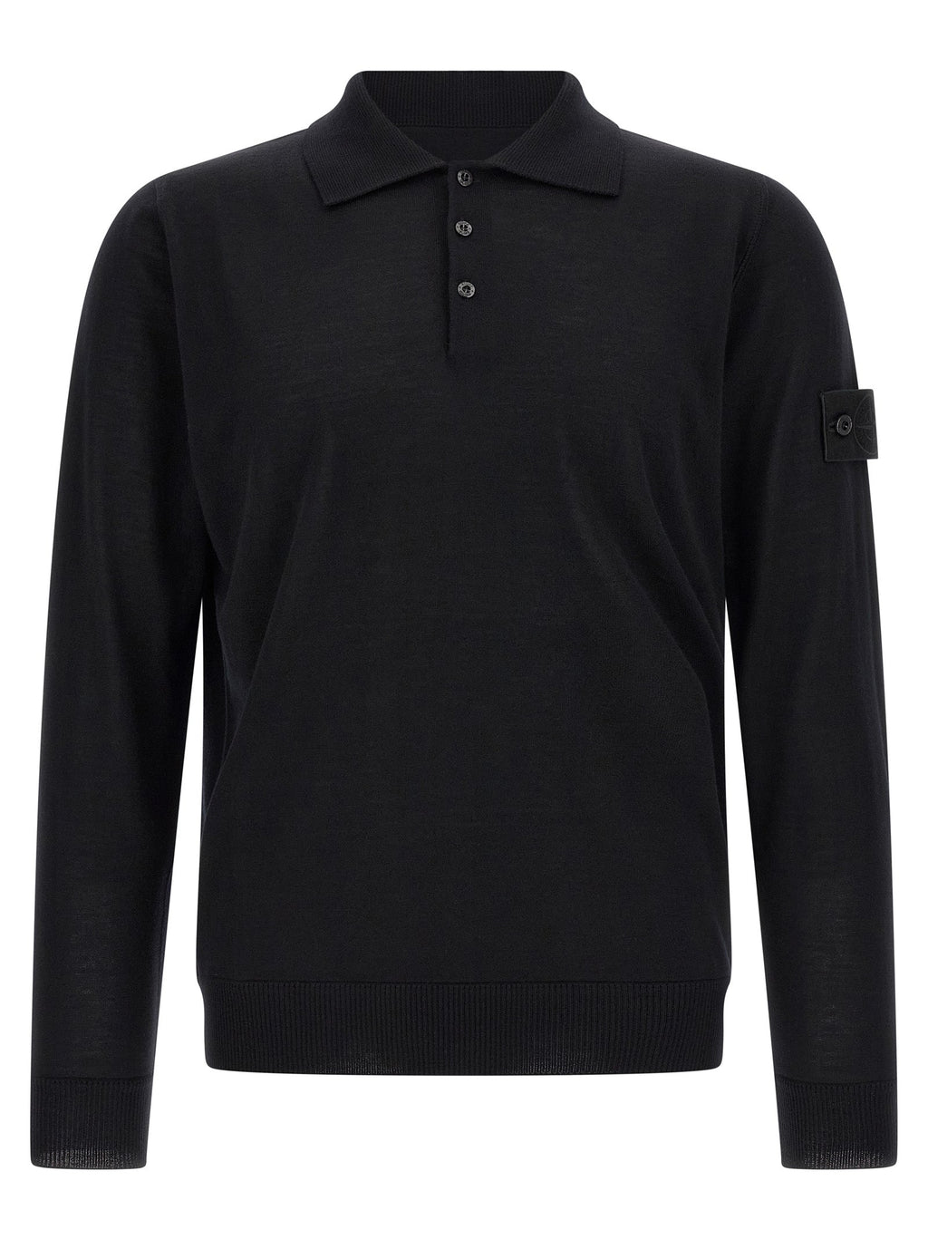 Stone Island Black Virgin Wool Cardigan
