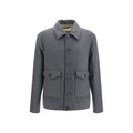 Valentino Garavani Gray Wool Oves Aries Full-Length Jacket