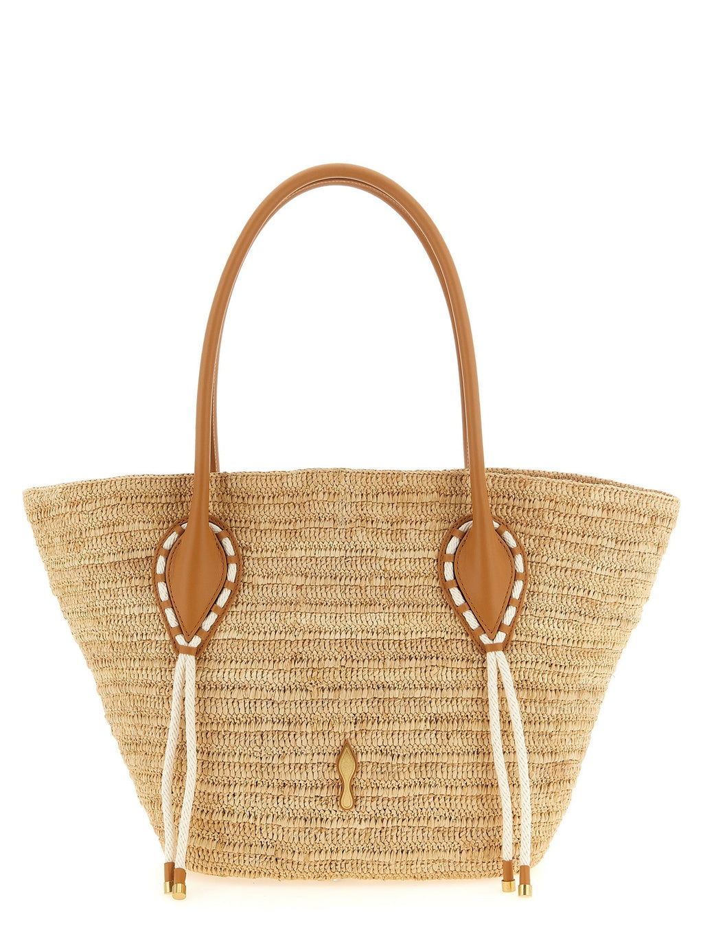 Christian Louboutin Beige Raffia Tote Bag