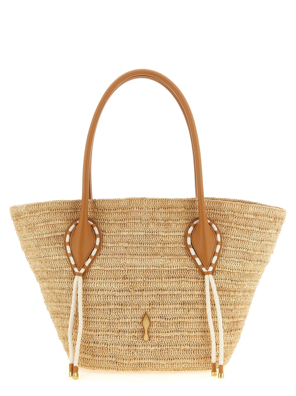 Christian Louboutin Beige Raffia Tote Bag