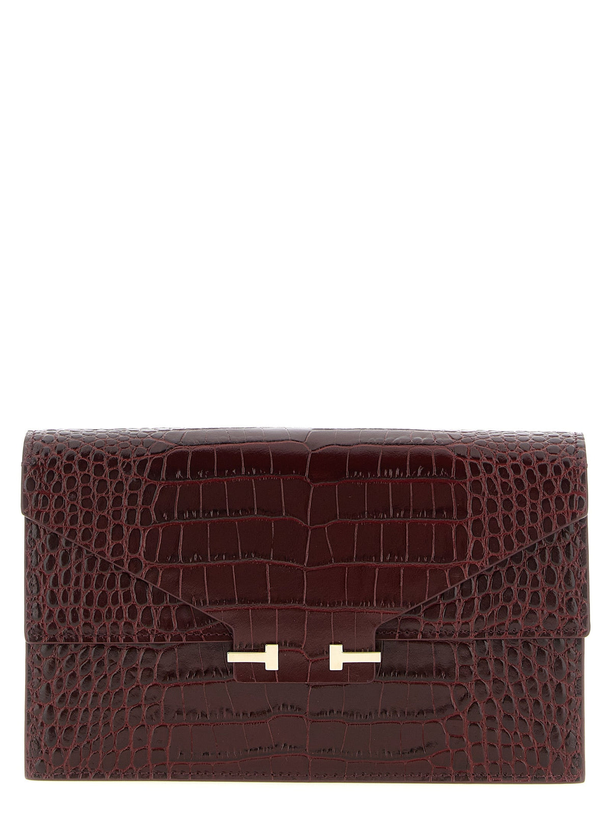 Tom Ford Bordeaux Calfskin Clutch Bag