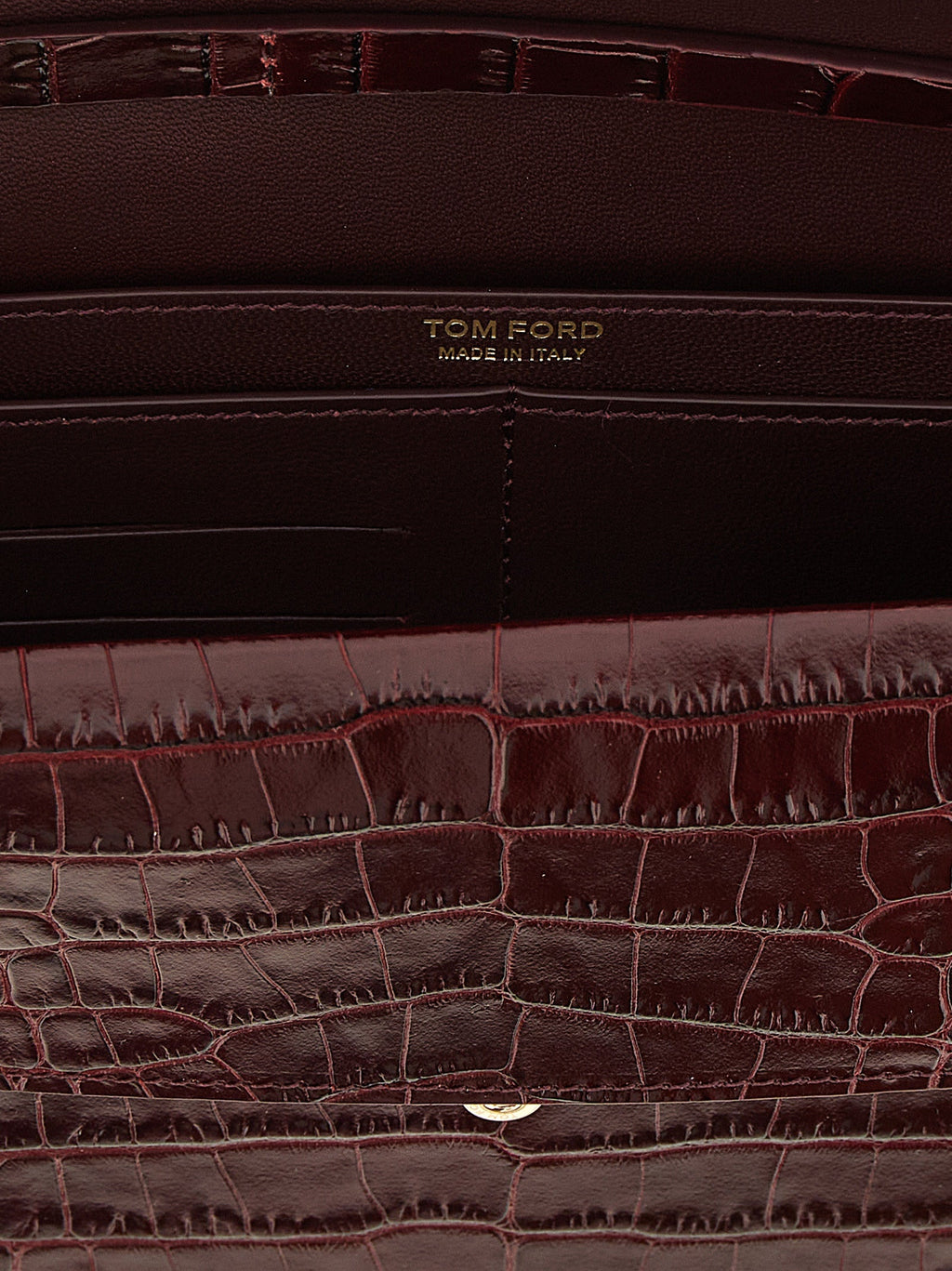Tom Ford Bordeaux Calfskin Clutch Bag