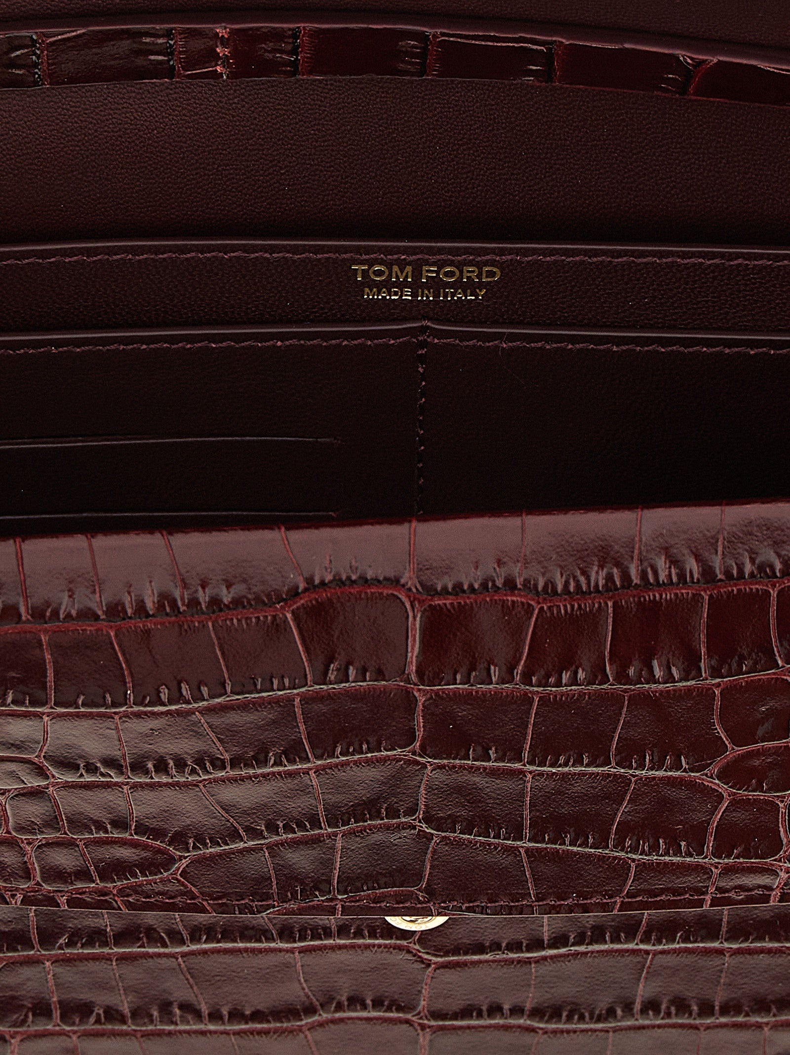 Tom Ford Bordeaux Calfskin Clutch Bag