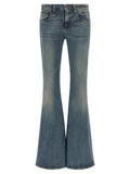 R13 Blue Cotton Flared Jeans