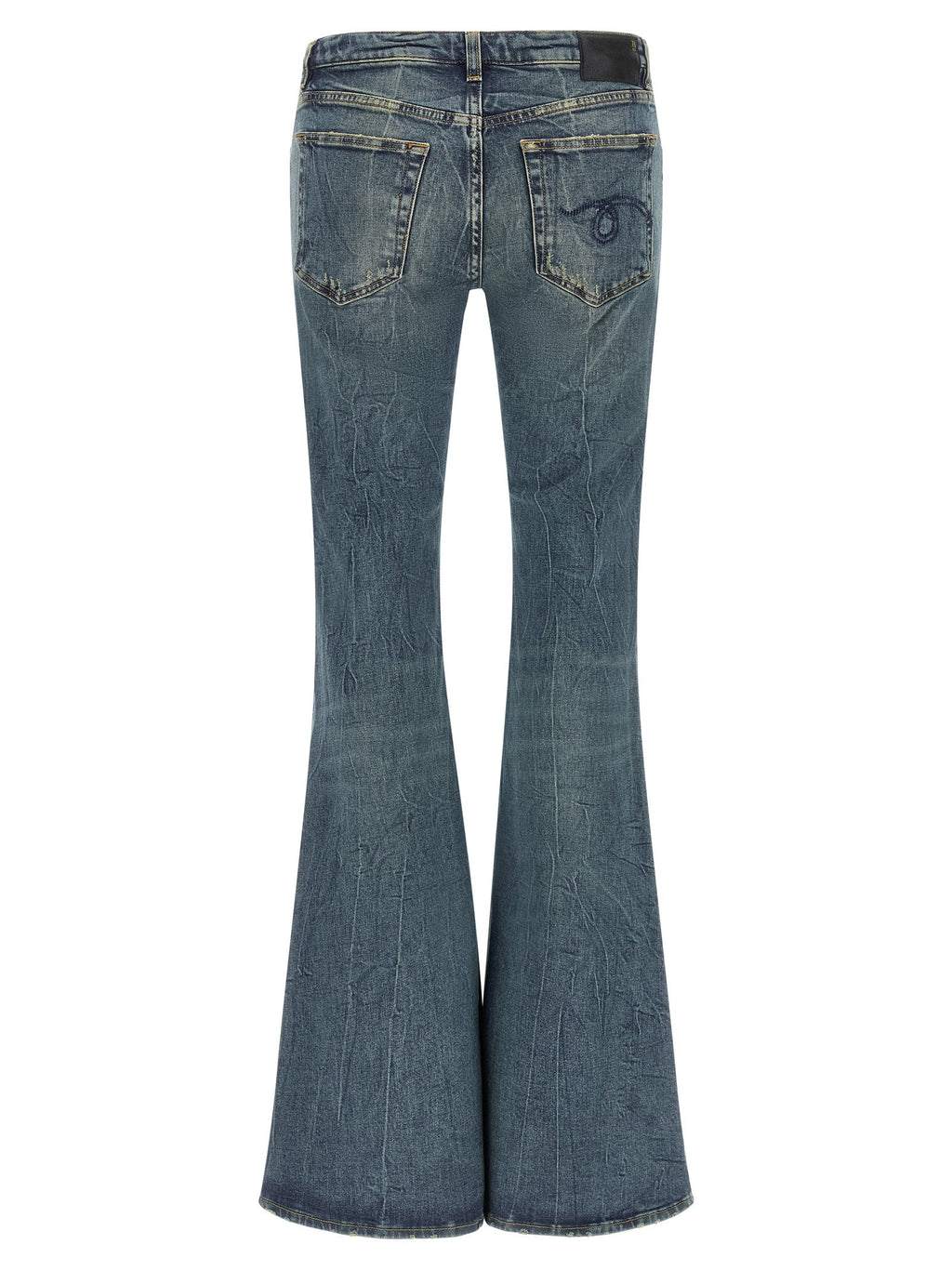 R13 Blue Cotton Flared Jeans