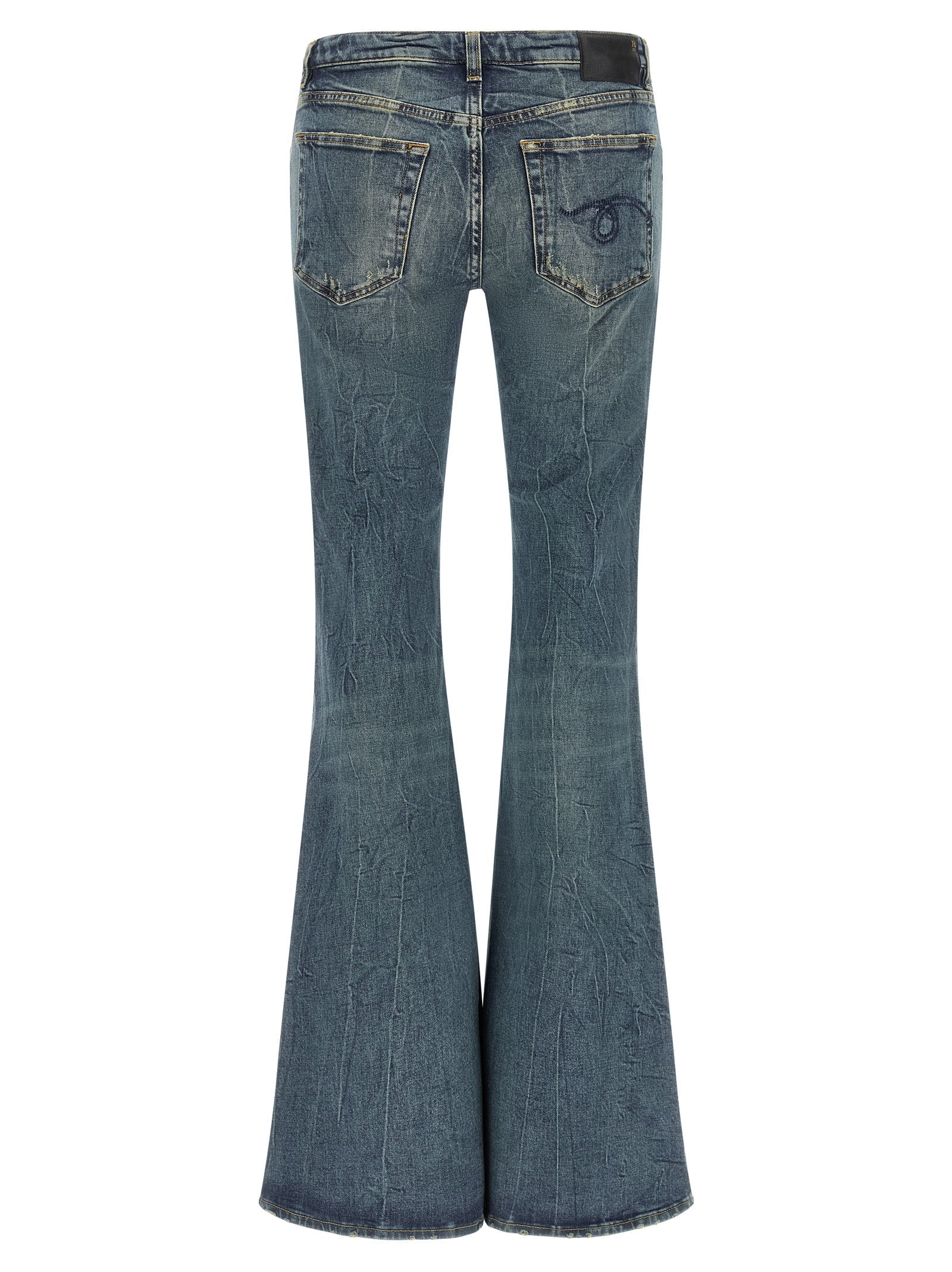 R13 Blue Cotton Flared Jeans