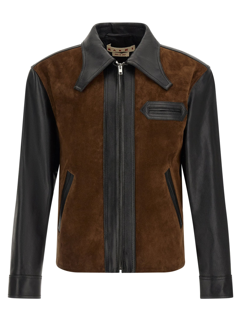 Marni Multicolor Calfskin Leather Jacket