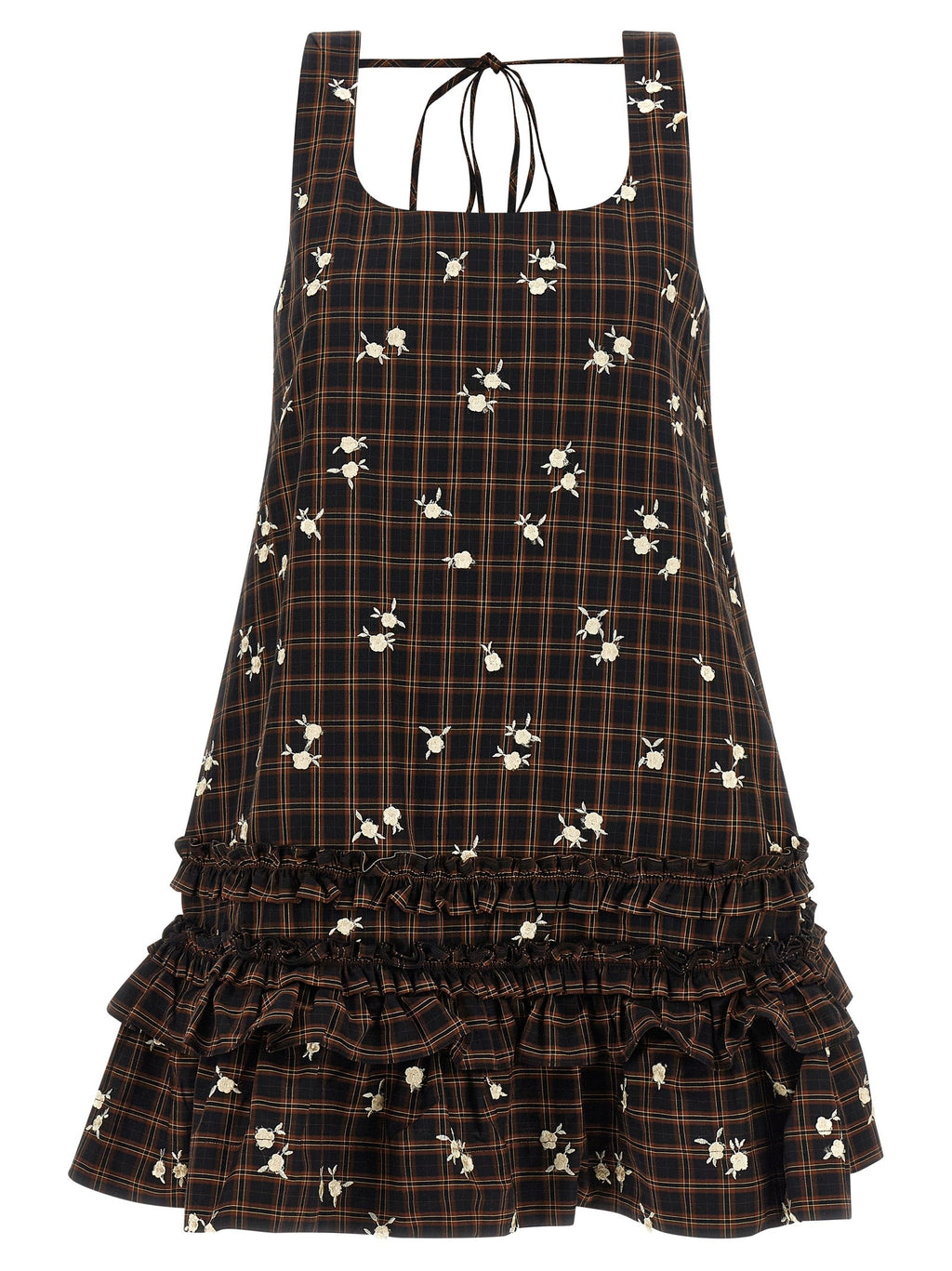 Ganni Brown Organic Cotton Short Dress