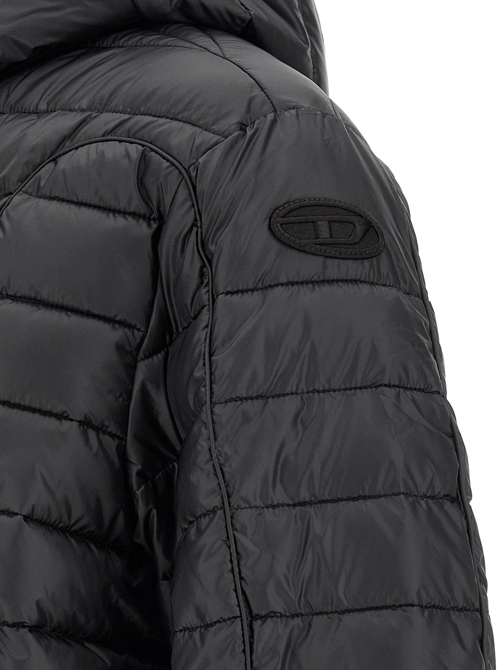 Diesel Black Polyester Full-Length Jacket
