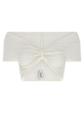 ANTONINO VALENTI White Viscose Sleeveles T-Shirt