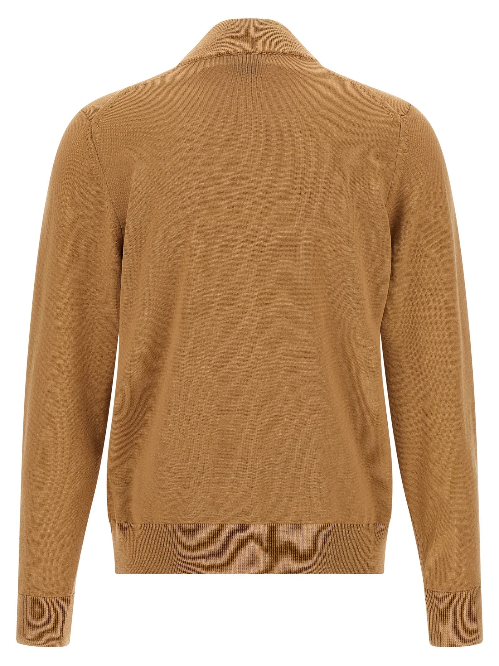 Hugo Boss Brown Virgin Wool Cardigan