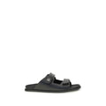 Dolce & Gabbana Black Calf Leather Bos Taurus Flat Sandals