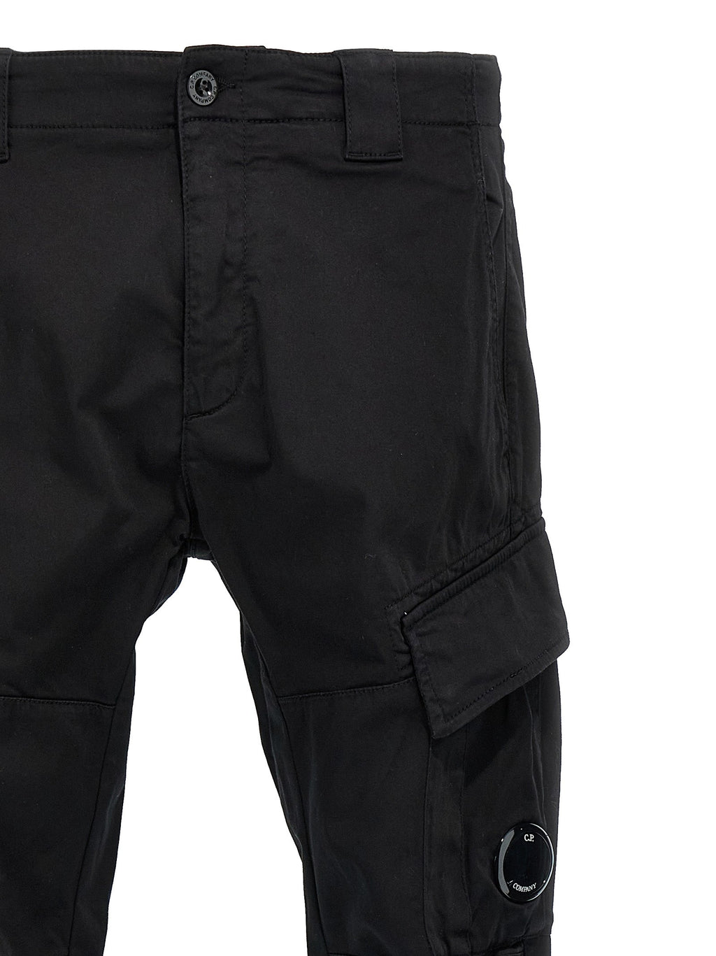 C.P. Company Black Cotton Cargo Pants