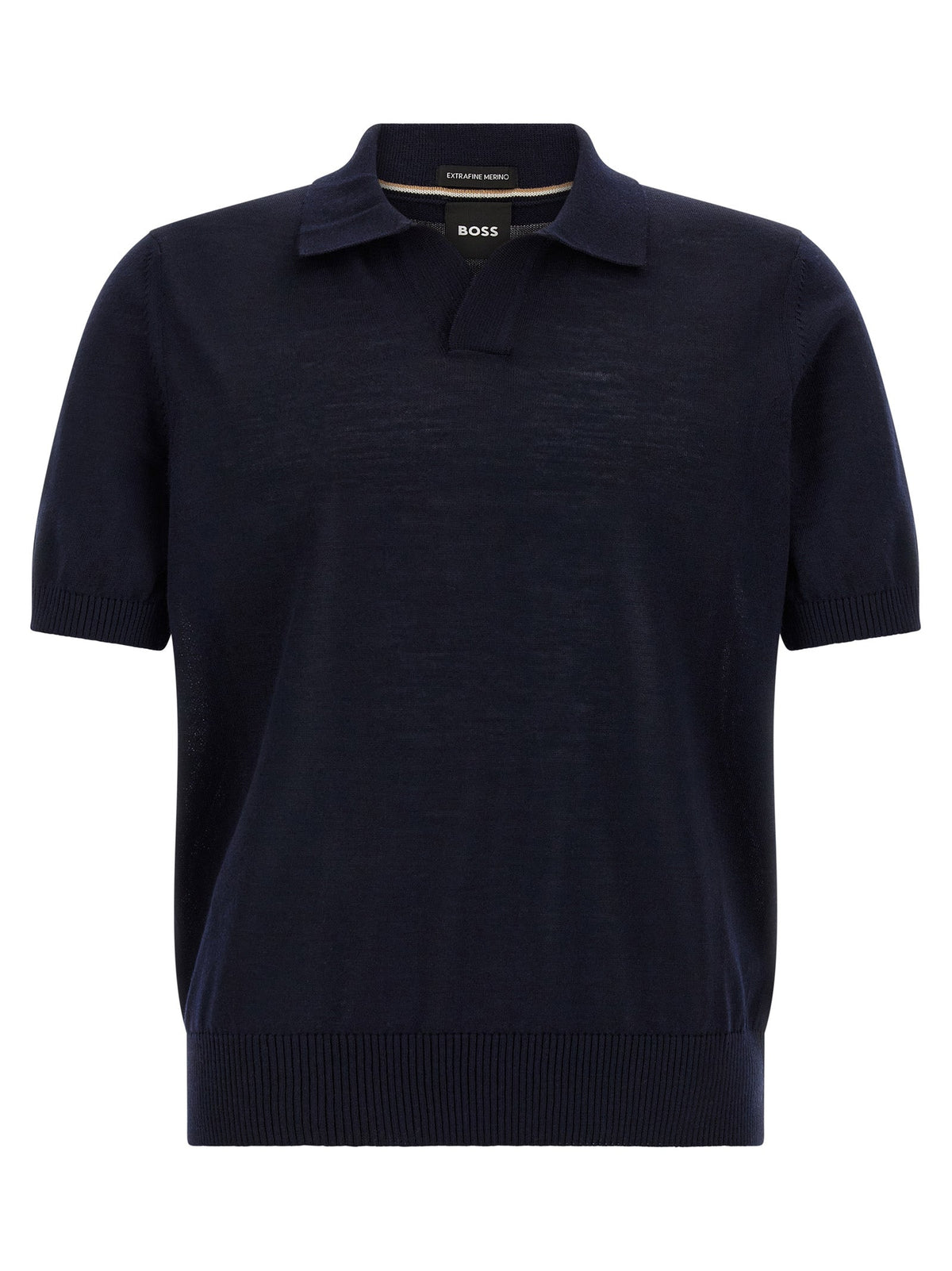 Hugo Boss Blue Virgin Wool Polo Shirt