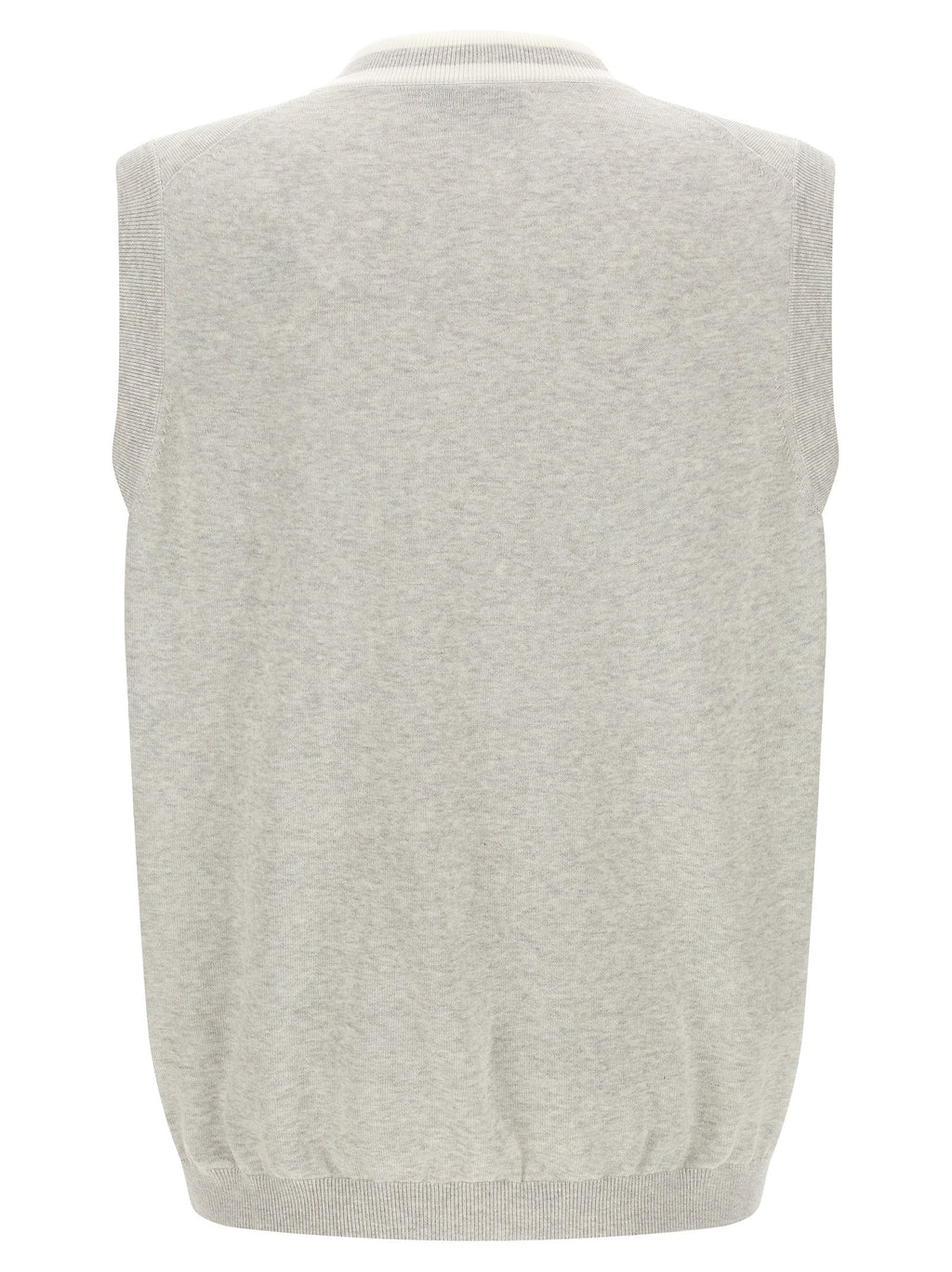 Brunello Cucinelli Gray Cotton Sleeveles Sweater