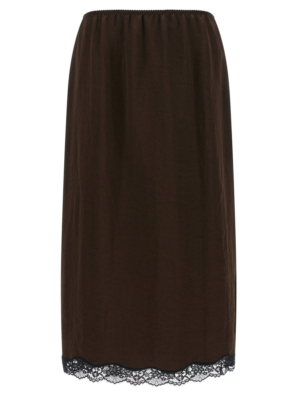 Twinset Brown Marabou Midi Skirt