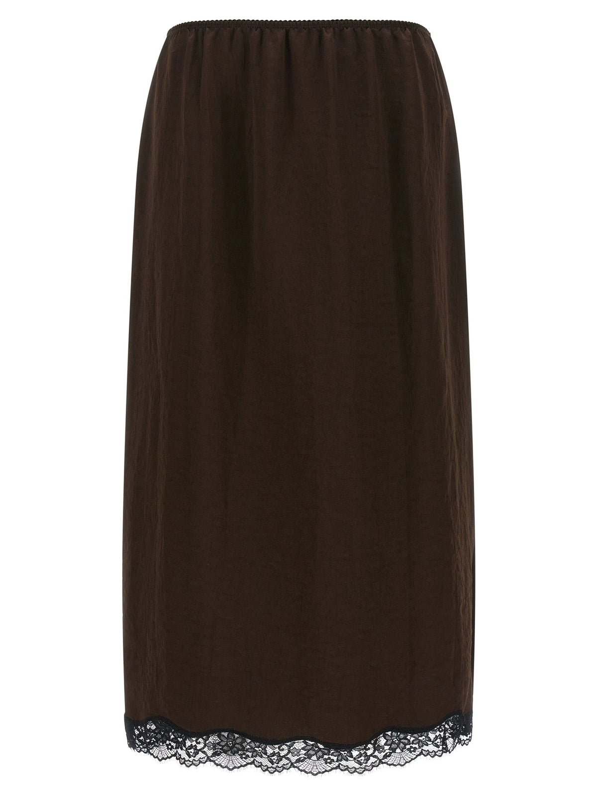 Twinset Brown Marabou Midi Skirt