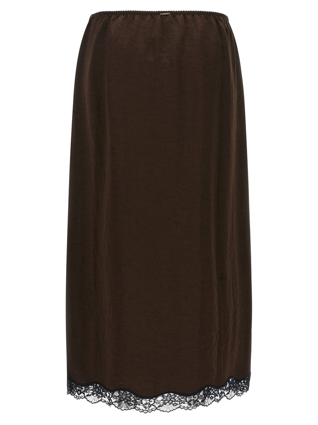 Twinset Brown Marabou Midi Skirt