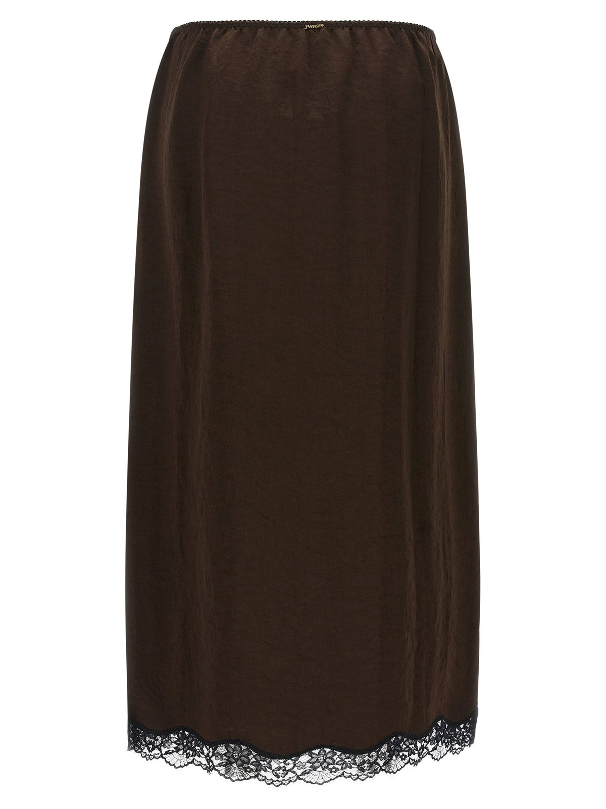 Twinset Brown Marabou Midi Skirt