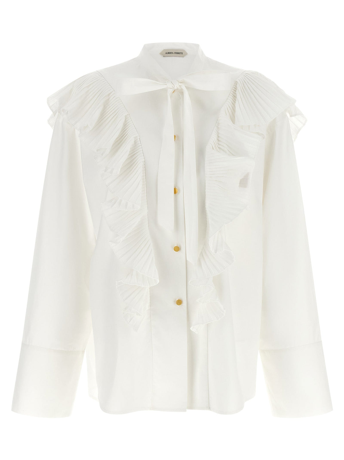 Alberta Ferretti White Cotton Blouse