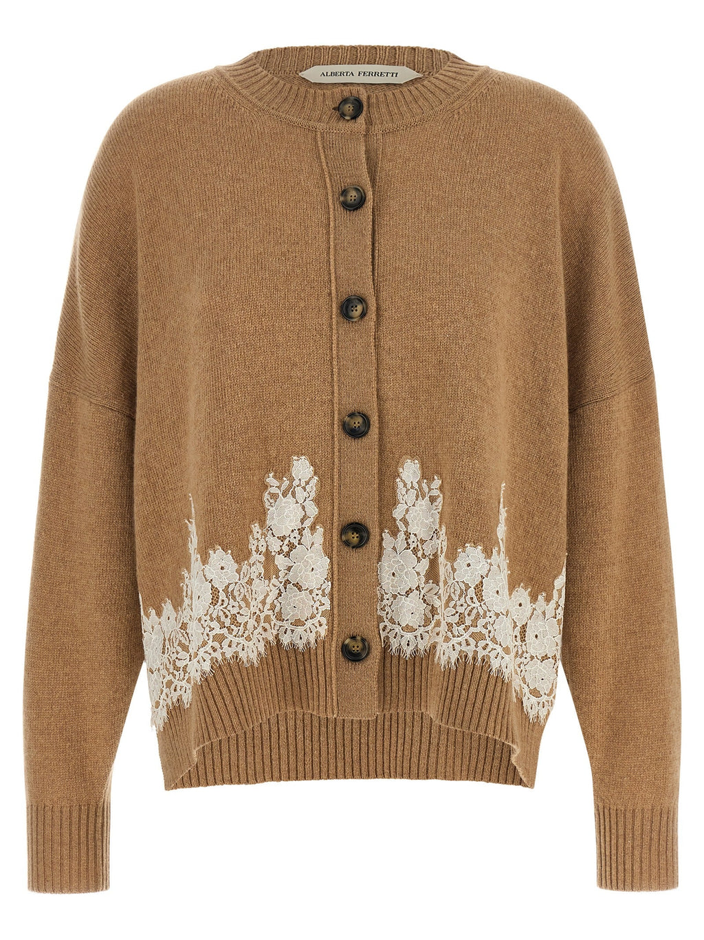 Alberta Ferretti Brown Cashmere Cardigan