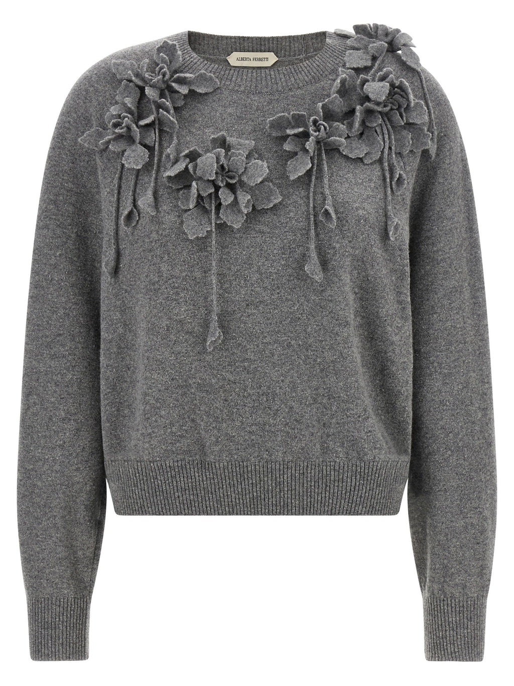 Alberta Ferretti Gray Virgin Wool Cardigan