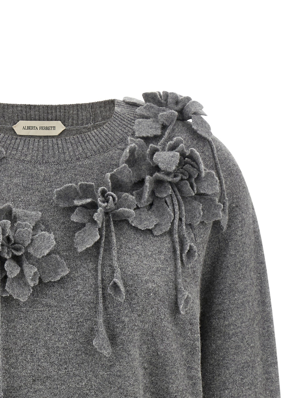 Alberta Ferretti Gray Virgin Wool Cardigan