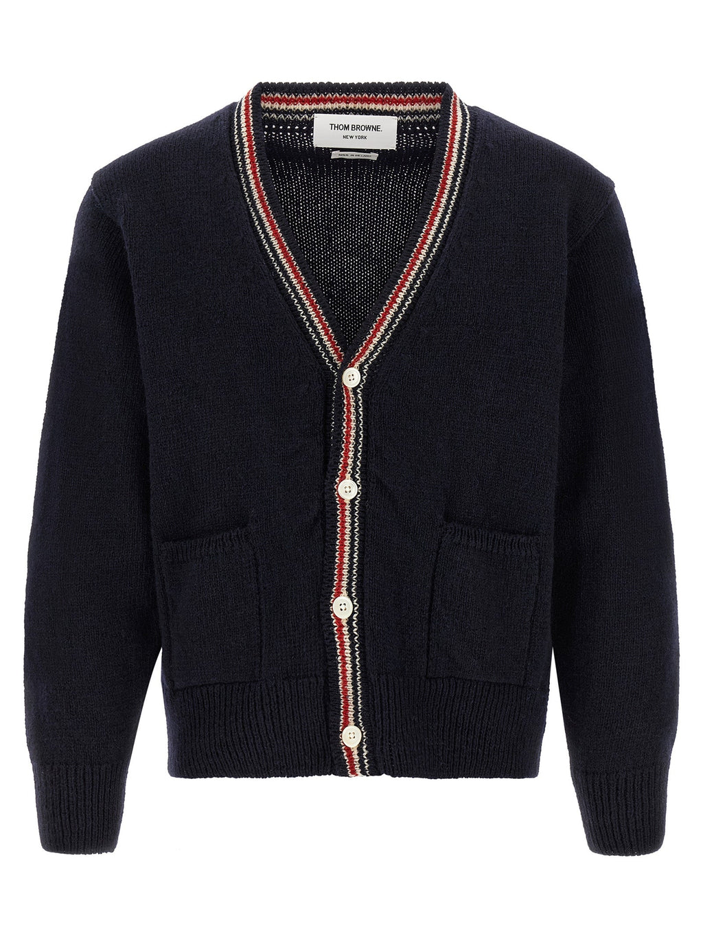 Thom Browne Blue Wool Cardigan