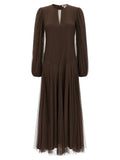 Twinset Brown Polyester Long Dress