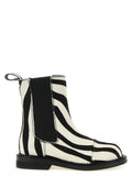 Moschino Bicolor Calfskin Ankle Boots