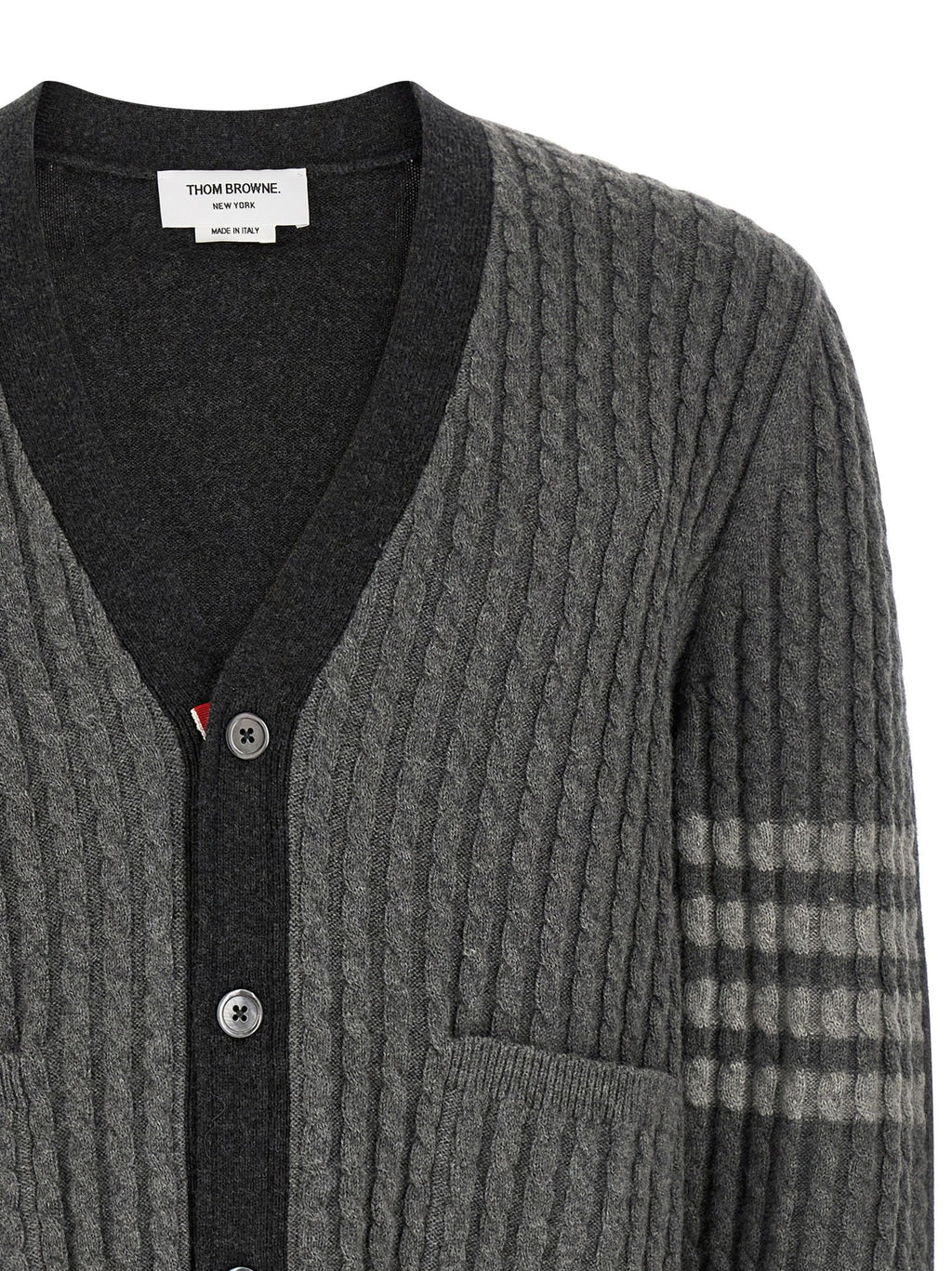 Thom Browne Gray Virgin Wool Cardigan