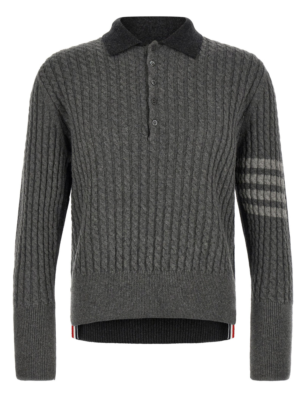 Thom Browne Gray Virgin Wool Polo Shirt