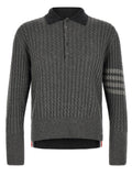 Thom Browne Gray Virgin Wool Polo Shirt