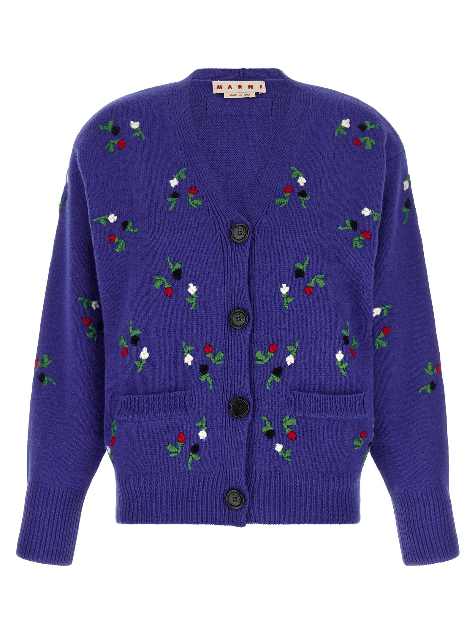 Marni Blue Virgin Wool Cardigan