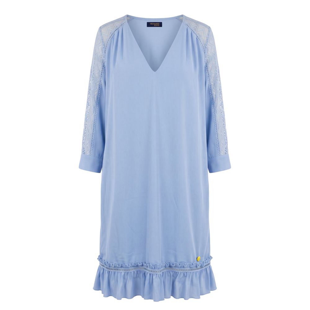 Blue Polyester Women Dress