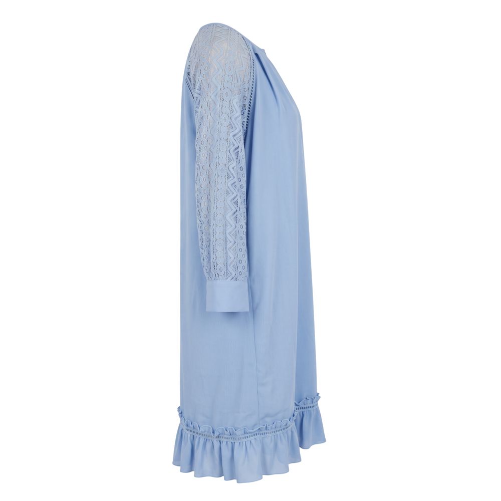 Blue Polyester Women Dress