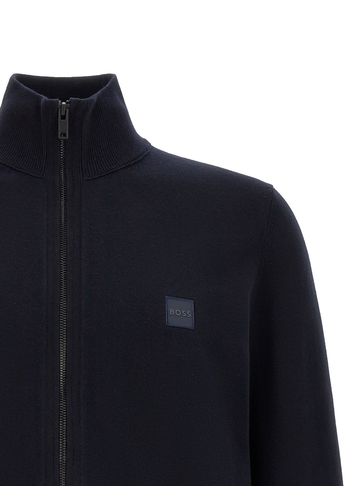 Hugo Boss Blue Cotton Cardigan
