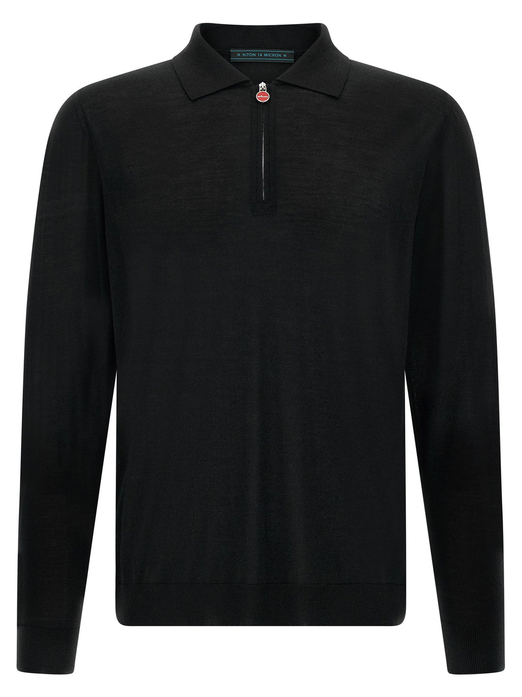 Kiton Black Wool Polo Shirt
