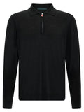 Kiton Black Wool Polo Shirt