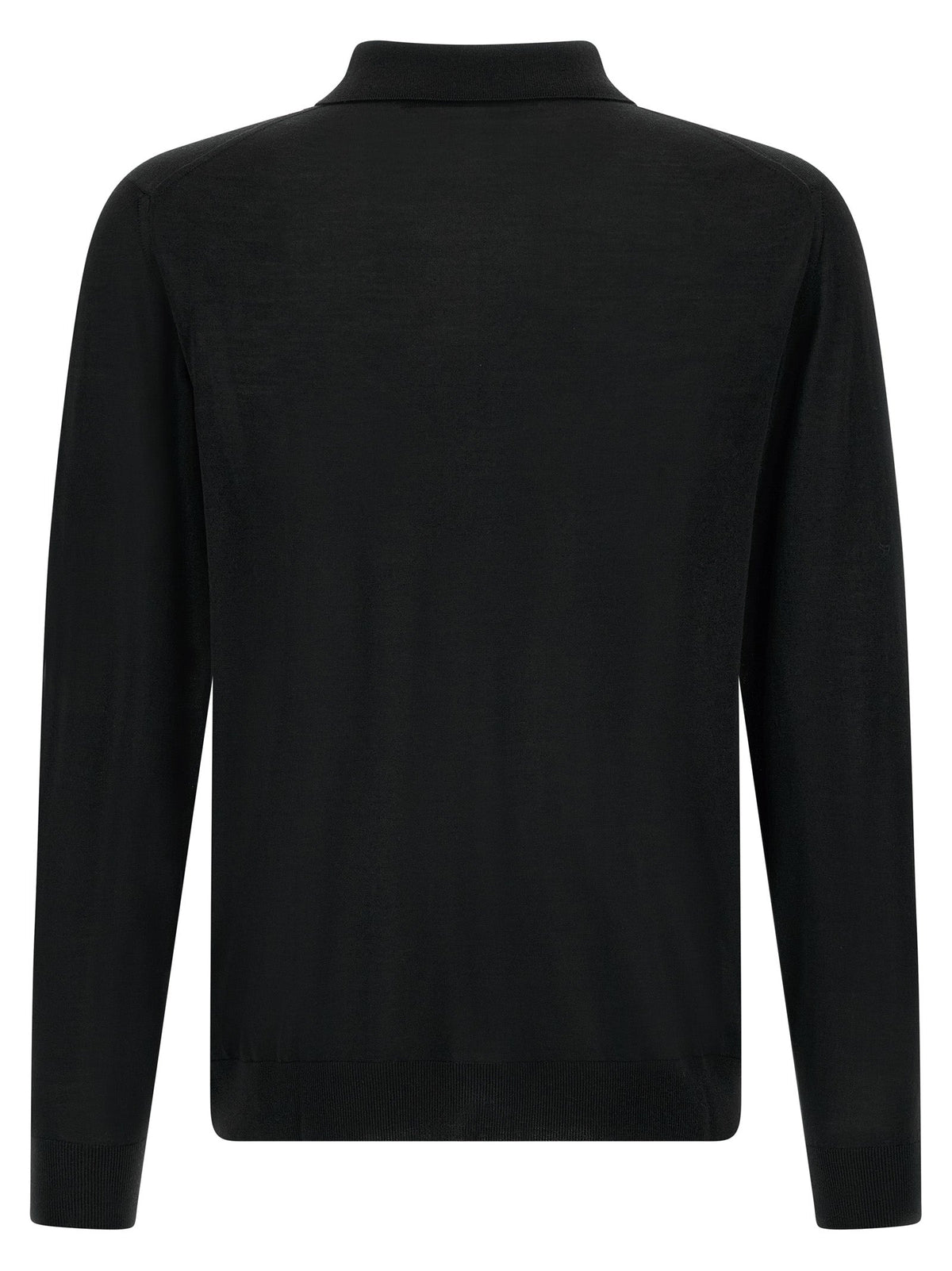 Kiton Black Wool Polo Shirt