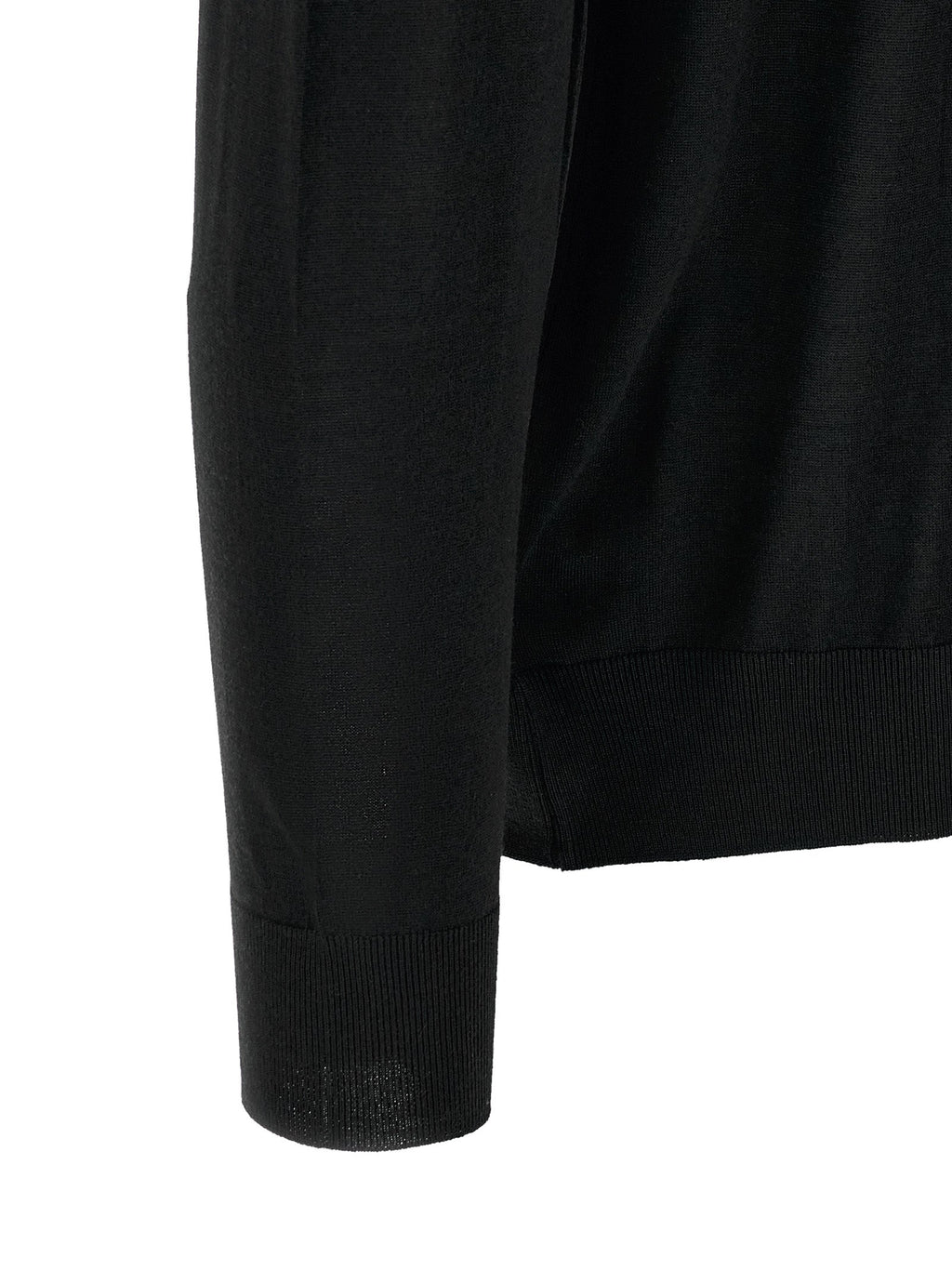 Kiton Black Wool Polo Shirt