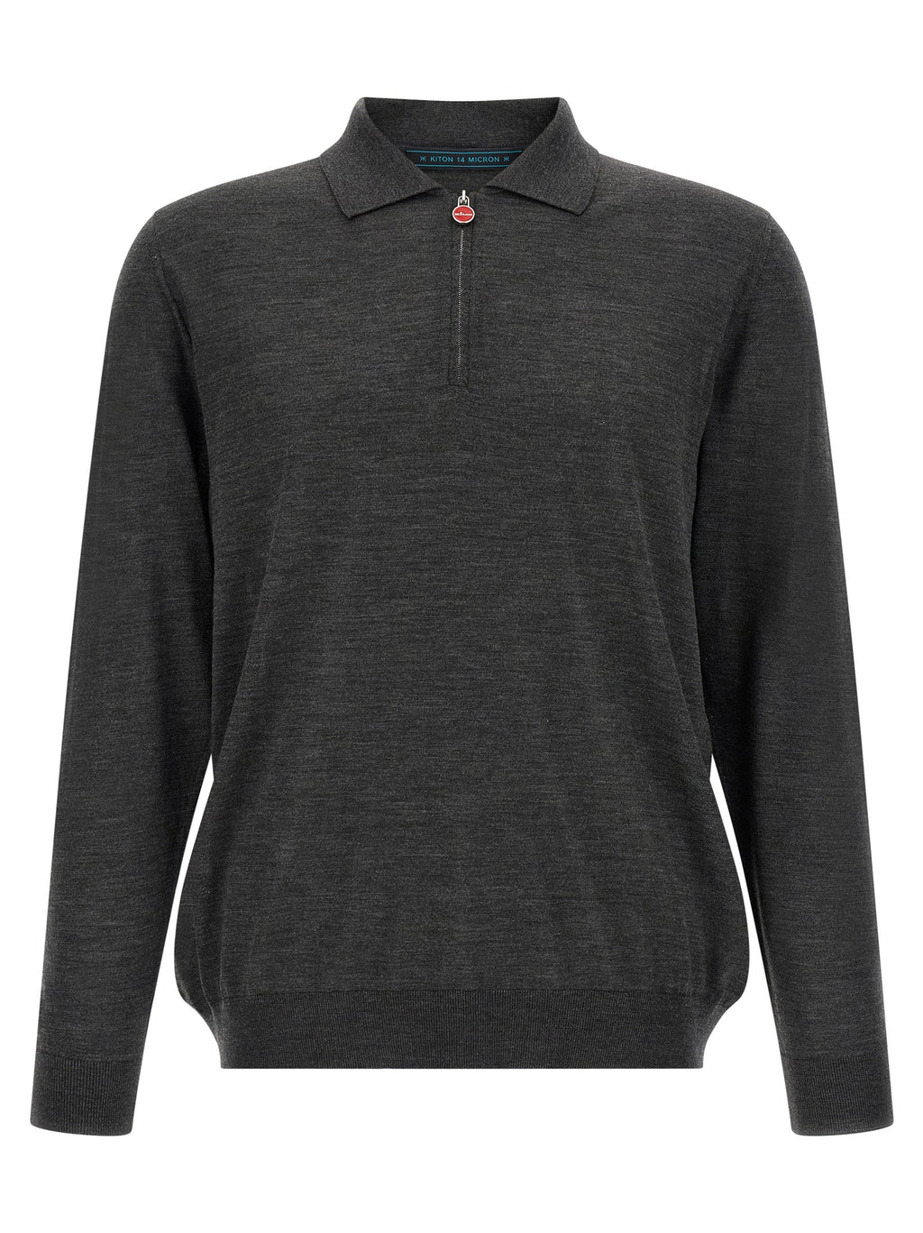 Kiton Gray Wool Polo Shirt