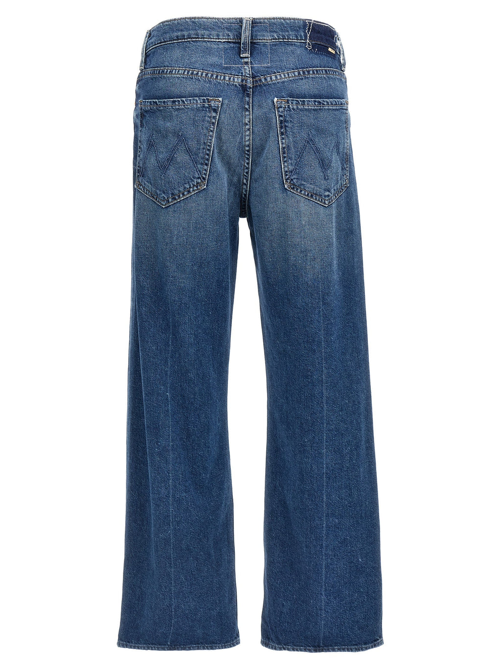 Mother Denim Blue Cotton Straight-Leg Jeans